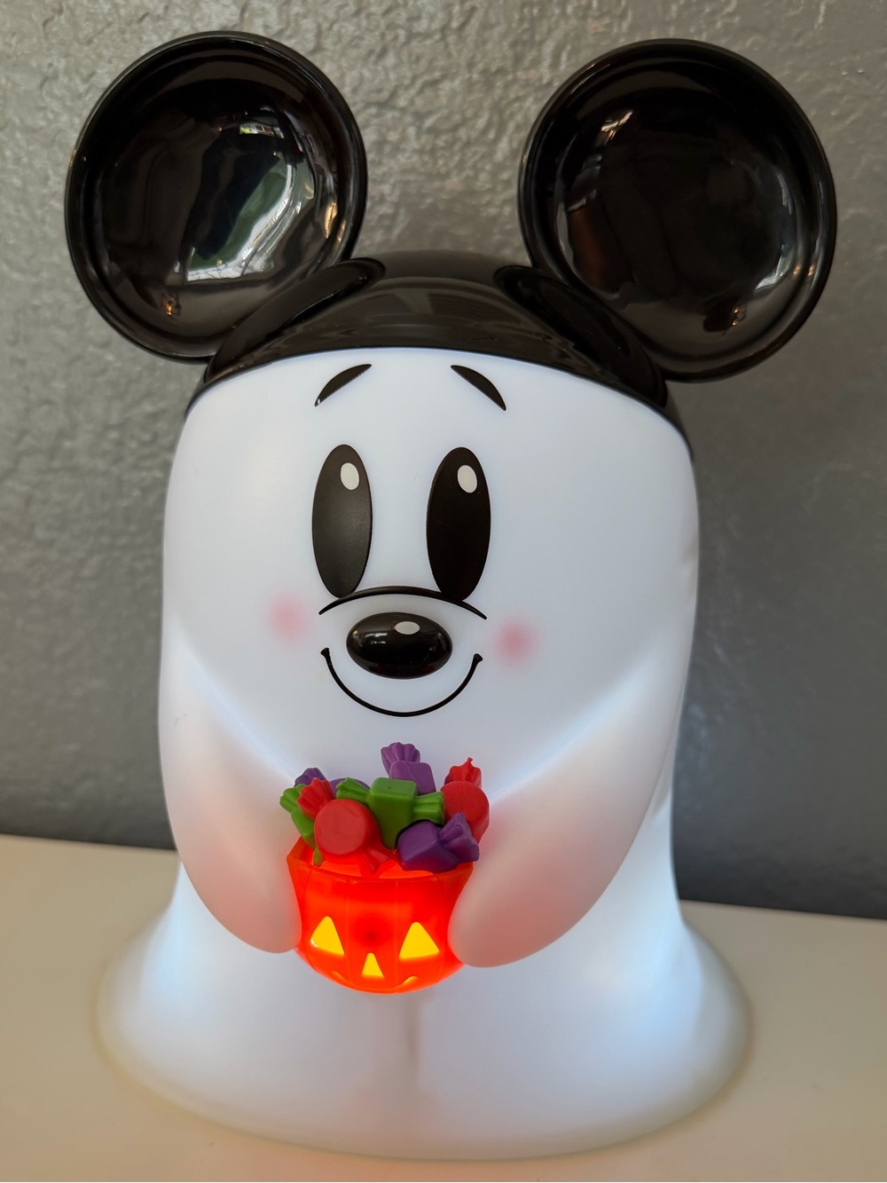 2025 Disney Parks WDW Happy Halloween Mickey Mouse Ghost Popcorn Bucket Light Up